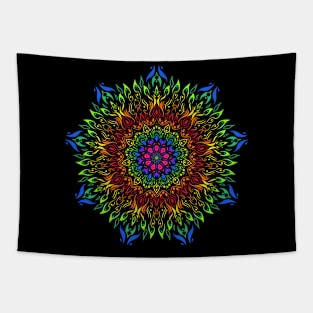 Rainbow Mandala Tapestry