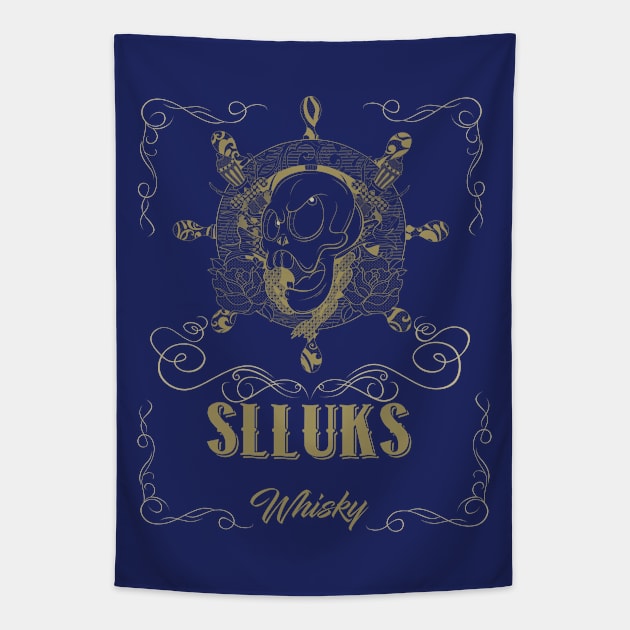 Tasteful Slluks whiskey logo design Tapestry by slluks_shop