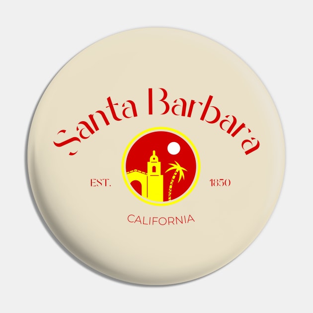 Santa Barbara City California Print Pin by Space Surfer 