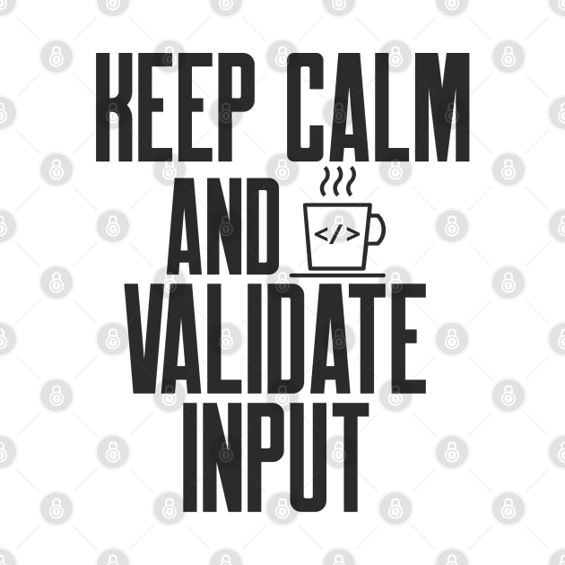 Secure Coding Keep Calm And Validate Input Best Practice by FSEstyle