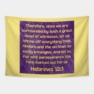 Bible Verse Hebrews 12:1 Tapestry