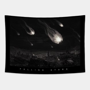 Falling Stars (Light Text) Tapestry