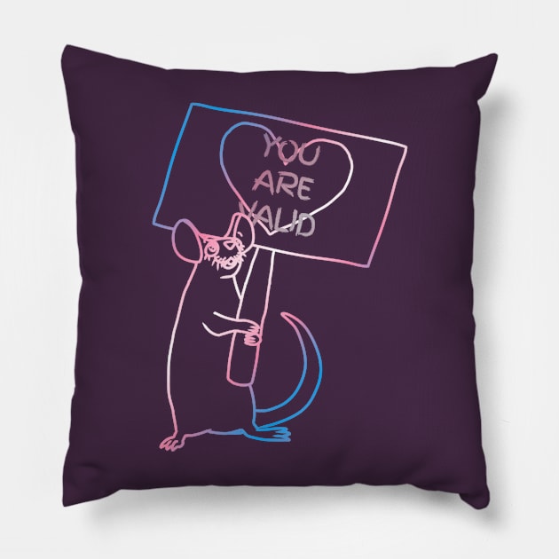 You Are Valid (Cotton Candy Version) Pillow by Rad Rat Studios