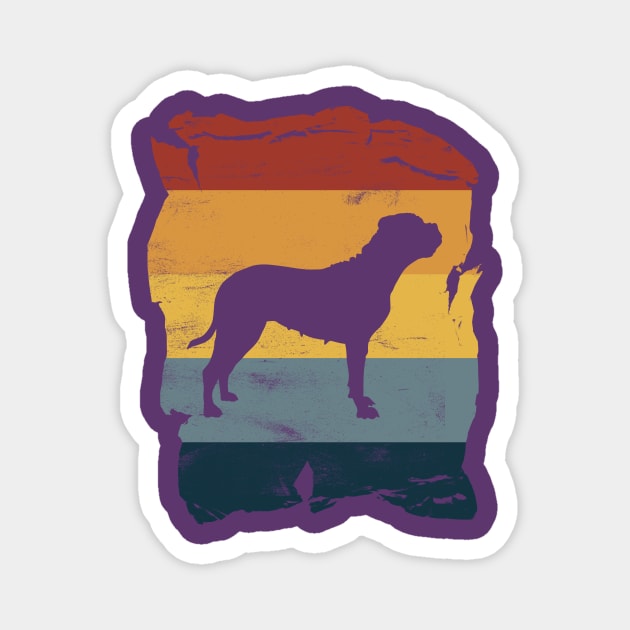 Bullmastiff Distressed Vintage Retro Silhouette Magnet by DoggyStyles