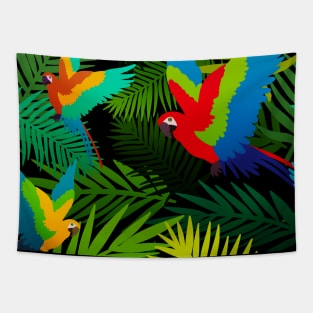 Tropical Parrot Pattern Tapestry