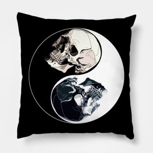 Skull Yin Yang symbol Pillow