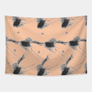 Gray abstraction on a beige background, spider web Tapestry