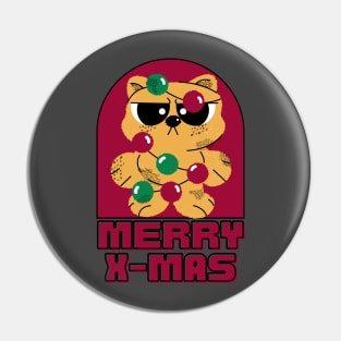 CHRISTMAS  LIGHT CAT Pin