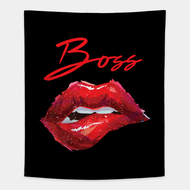 Sassy Boss T Shirt Biting Lips Bold Red Lipstick Girl Boss Tapestry Teepublic,Cute Empty Makeup Containers