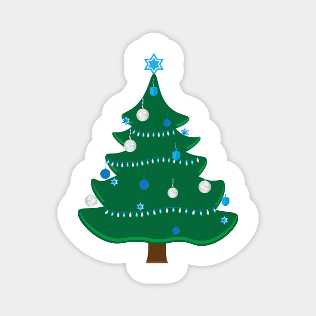 Decorated Jewish Hanukkah Christmas tree Magnet by sigdesign