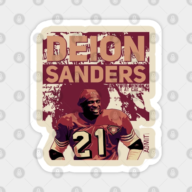 Deion Sanders vintage poster Magnet by Aloenalone