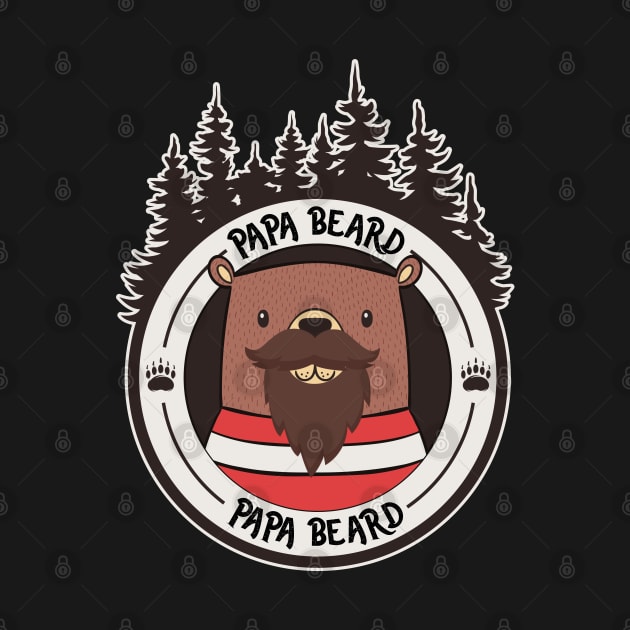 Papa Beard! Bear with Beard Funny Fathers Day by Just Kidding Co.