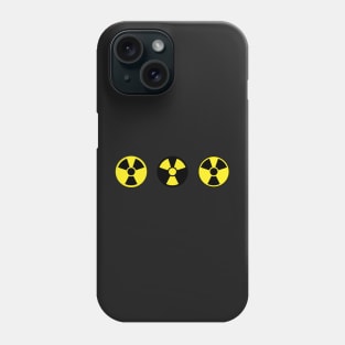Nuclear radiation sign sticker, nuclear warning symbol sticker - radiation, energy, atomic power Phone Case