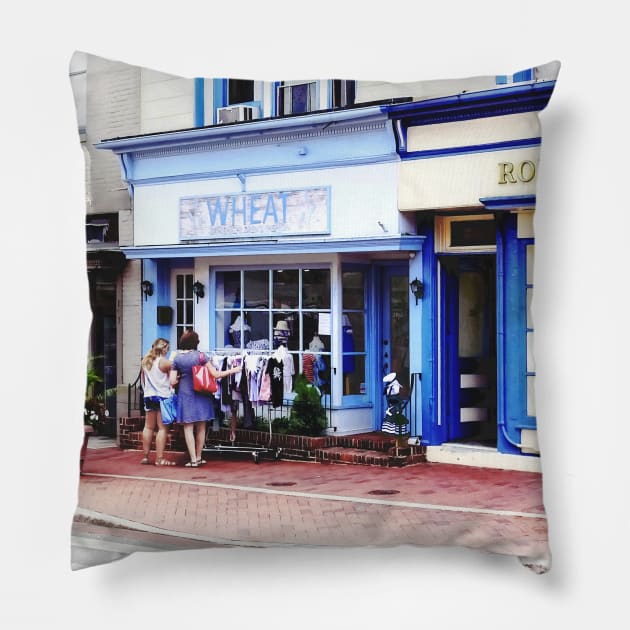 Annapolis MD - Shopping on Main Street Pillow by SusanSavad
