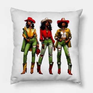 Black Cowgirl Western Rodeo Melanin Black History Texas Pillow