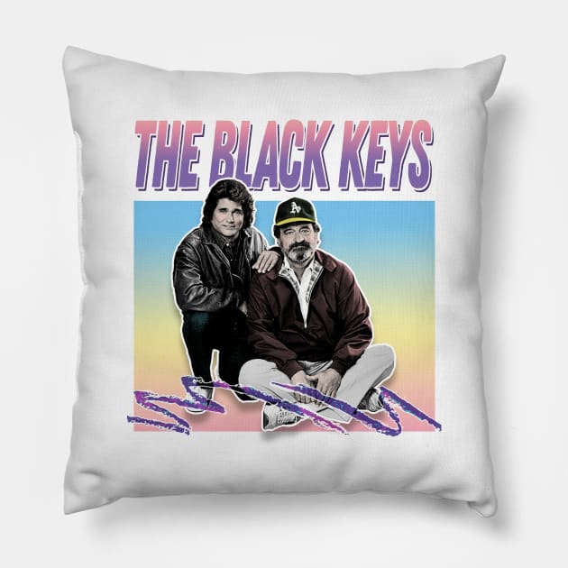 The Black Keys / Retro Style Aesthetic Meme Parody Design Pillow by DankFutura