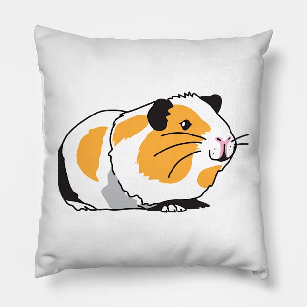 Little Happy Guinea pig Pillow by cheekyfoxart