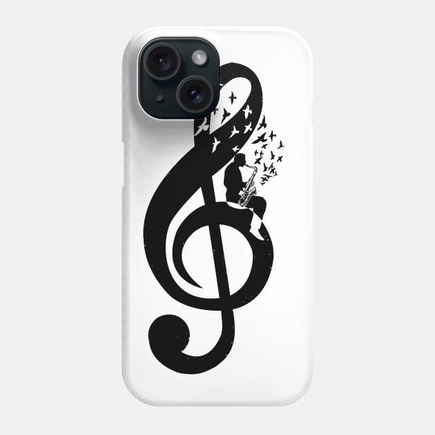 Treble Clef - Saxophone Phone Case by barmalisiRTB