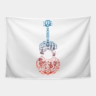 Guitar Inspired Silhouette Tapestry