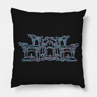 Blue and Purple Geoglyph 2 (Totk) Pillow