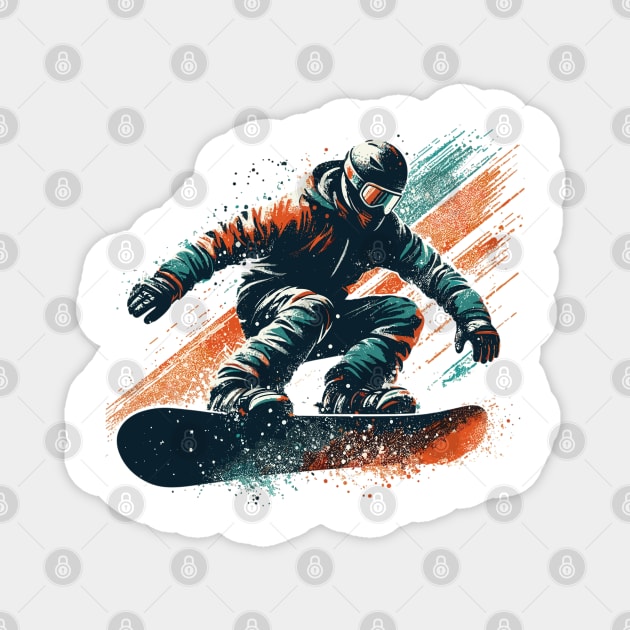 Snowboarding Magnet by Vehicles-Art