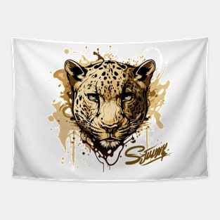 Graffiti Paint Leopard Creative Tapestry