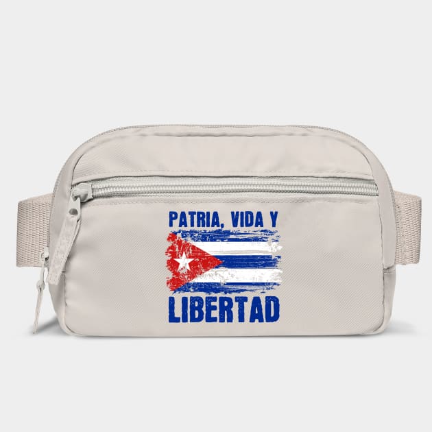 Patria, Vida y Libertad Cuban Flag Distressed Grunge by creative