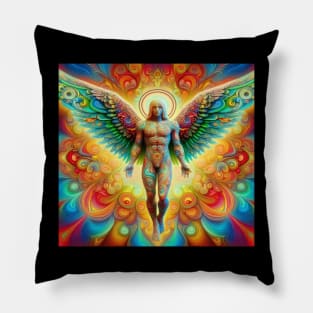 colorful male angel Pillow