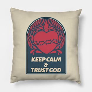 Keep Calm & Trust God Faith Christian Christianity Pillow