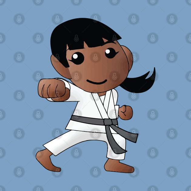 Karate Girl Punch Kawaii Cute Anime Cartoon Character by CoolFactorMerch