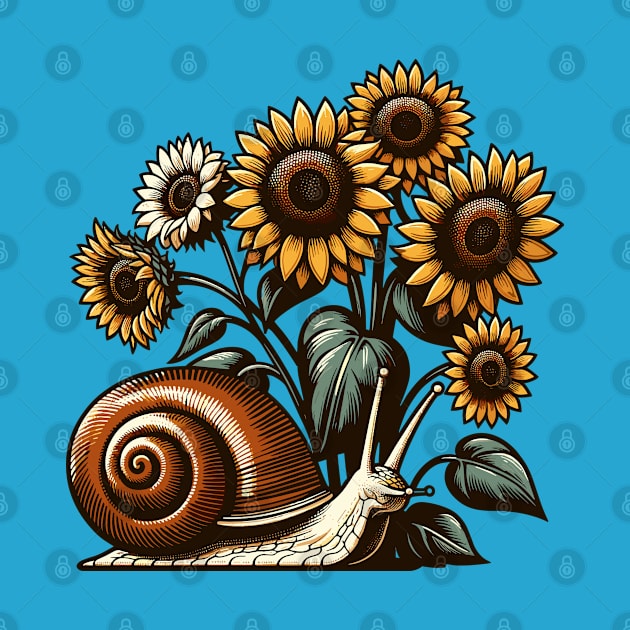 Snail with sunflowers by Art_Boys