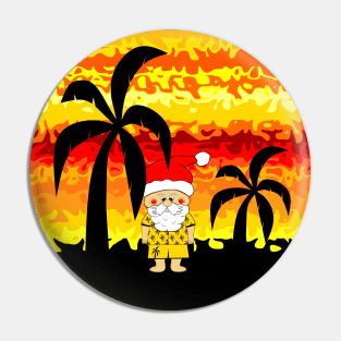 CUTE Santa Claus  Tropical Vacation Pin