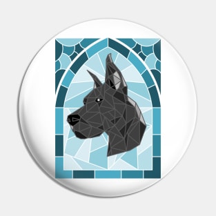 Stained Glass Blue Great Dane Pin