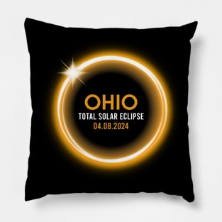 Retro Ohio Totality Total Solar Eclipse April 8 2024 Pillow