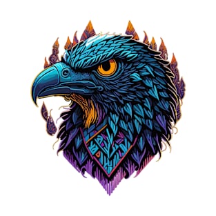 Vibrant Neon Vector Eagle Art Print T-Shirt