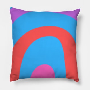 Boho red and purple pastel rainbow pattern Pillow