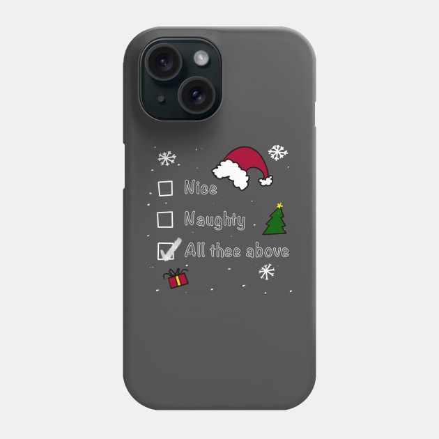 Naught or Nice List Phone Case by Stephanie Kennedy 