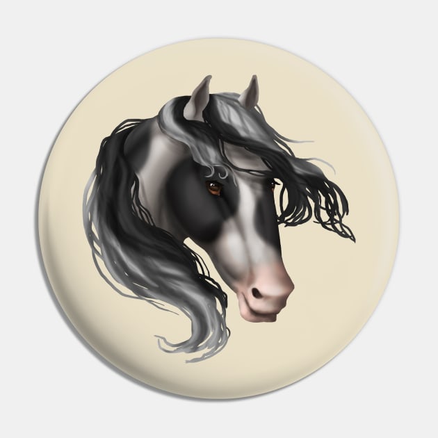 Horse Head - Black Paint Pin by FalconArt