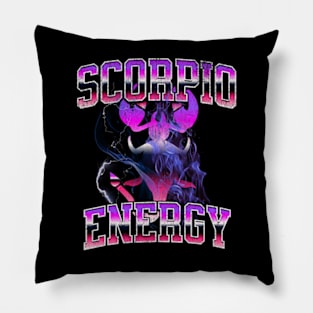 Scorpio Energy Retro Lightning Zodiac Sign Birthday Astrology Pillow