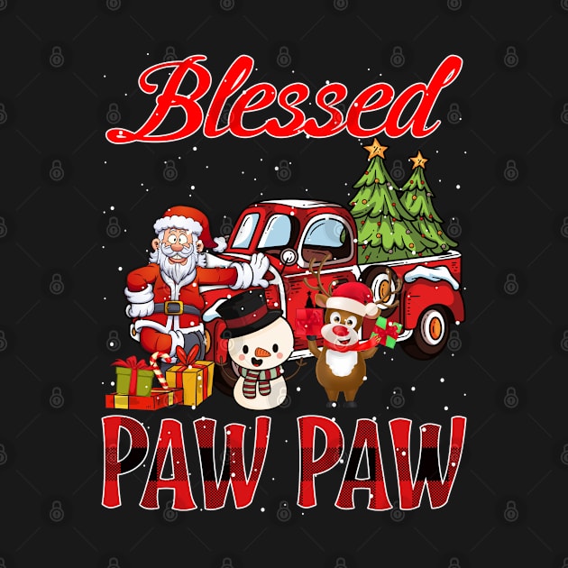 Blessed Paw Paw Red Plaid Christmas by intelus