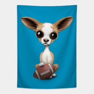 Chihuahua Puppy Dog Playing With Football Tapestry