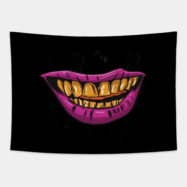 Golden Smile Tapestry by EarlAdrian