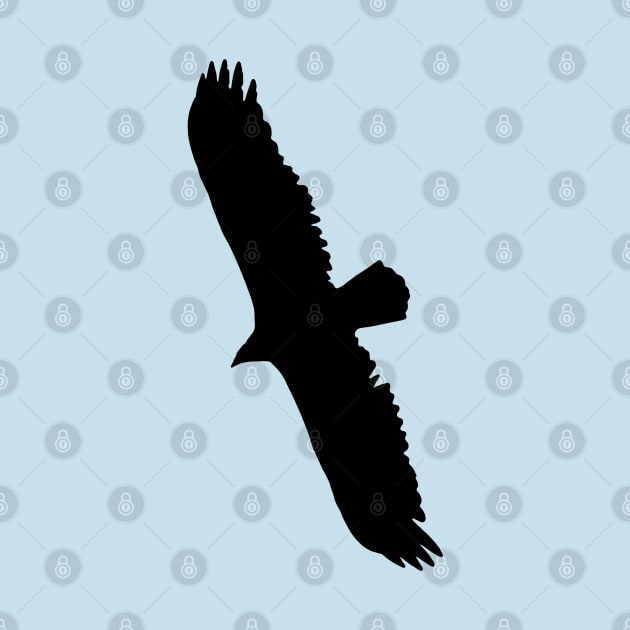 Turkey Vulture Flying Graphic Black Silhouette by NaturalDesign