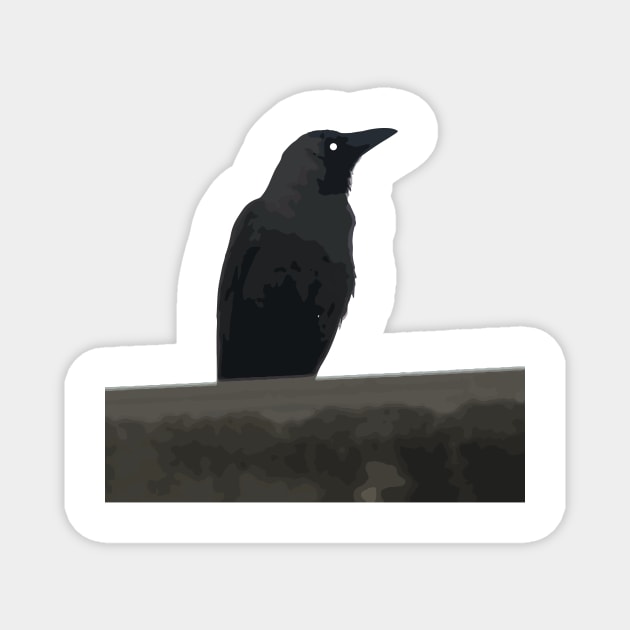 Lonely Crow Magnet by Russell Jayedi