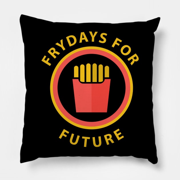 Frydays For Future | Sweet Potato Fries | French Fry Pillow by sheepmerch