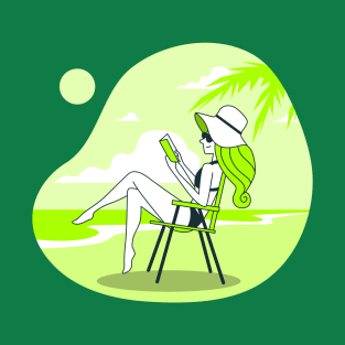 Chilling Woman on the Beach T-Shirt