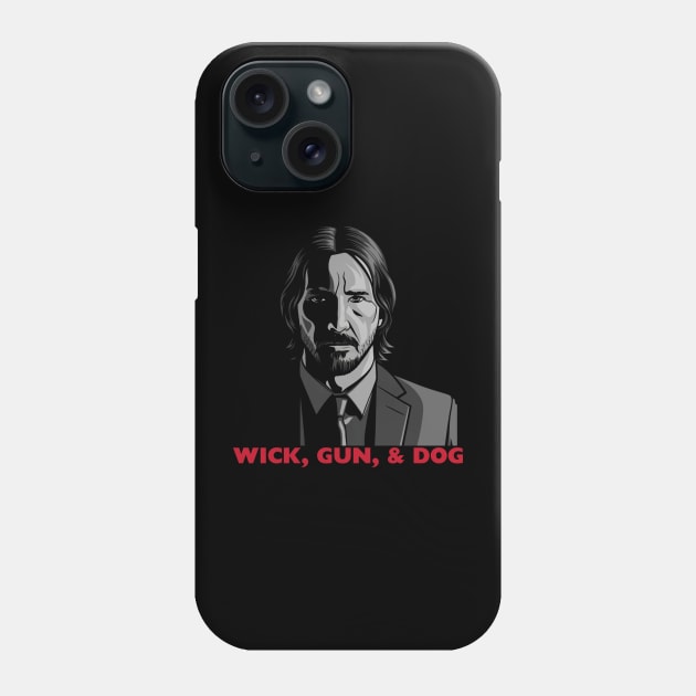 Wick, Gun, and Dog Phone Case by Aldrvnd