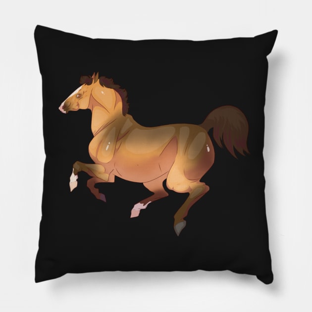 Buckskin Horse Pillow by kelseydjpaint