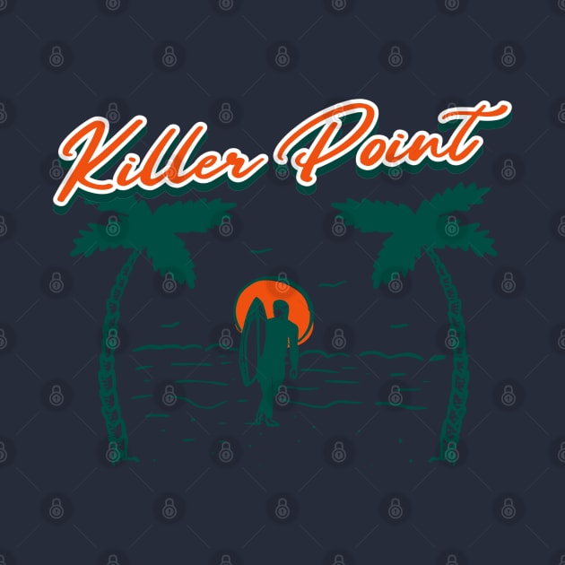 Killer Point Sunshine in a Beach with a Lonely Palm Tree and Bicycle T-shirt and Sticker by AbsurdStore