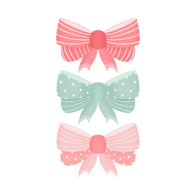 Mint and pink coquette bows by Home Cyn Home 